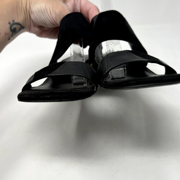 Kelsi Dagger Brooklyn Black Leather Square Toe Womens 6.5 Strappy Slingback Heel - Picture 6 of 12